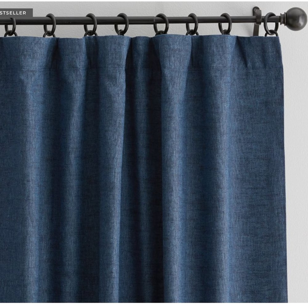 PotteryBarn Emery Linen Rod Blackout Curtain